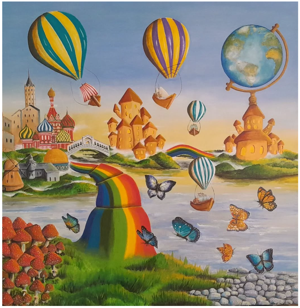 Rosangela Vig – O Mundo é uma cópia do mundo das idéias, Série Mundos Imaginários e Balões – AST 100×100 2025