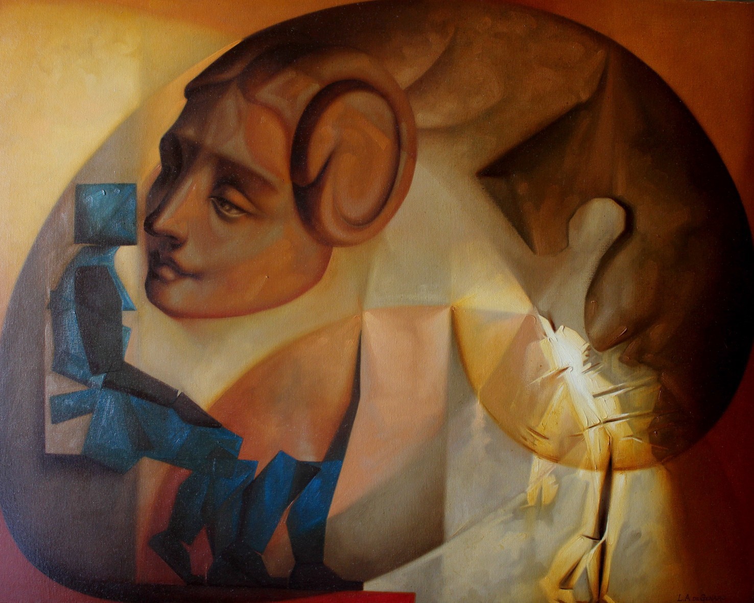 AUTOR: L. A. de Genaro (Luiz Alberto de Genaro) TÍTULO: “Contemplação Amorosa” TÉCNICA: Pintura a Óleo sobre Tela DIMENSÕES: 75,0 cm x 100,0 cm DATA: 2015