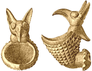 Tubo ornamental em metal.