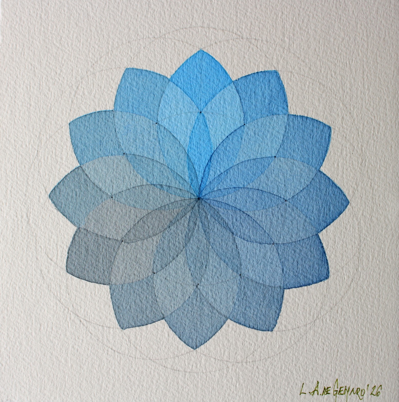 Produção de Aquarelas de pequeno formato de Luiz Alberto de Genaro, dedicada ao tema das "Rosáceas". - Imagem 19