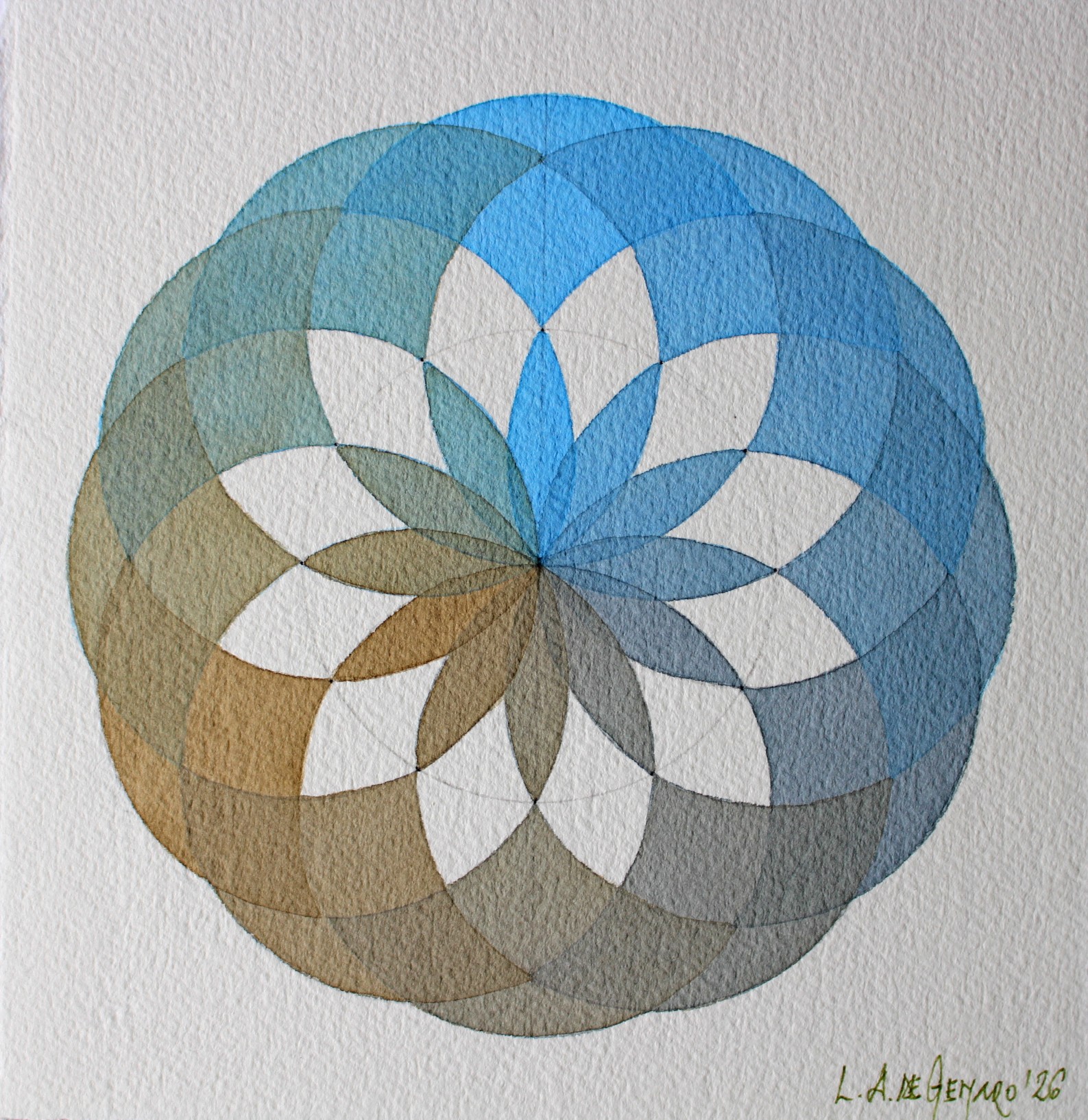 Produção de Aquarelas de pequeno formato de Luiz Alberto de Genaro, dedicada ao tema das "Rosáceas". - Imagem 17