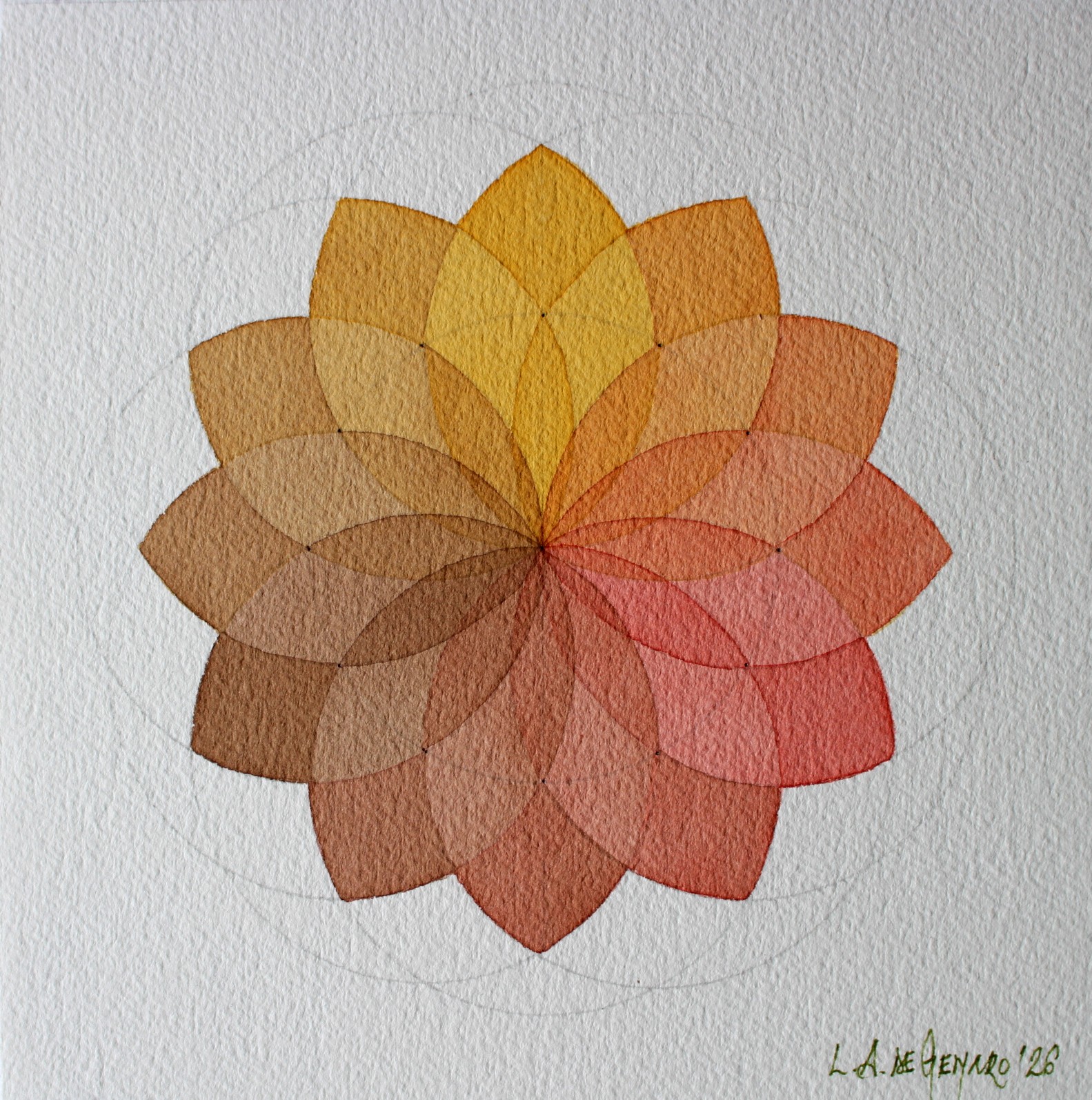 Produção de Aquarelas de pequeno formato de Luiz Alberto de Genaro, dedicada ao tema das "Rosáceas". - Imagem 11