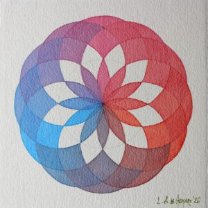 Produção de Aquarelas de pequeno formato de Luiz Alberto de Genaro, dedicada ao tema das "Rosáceas".