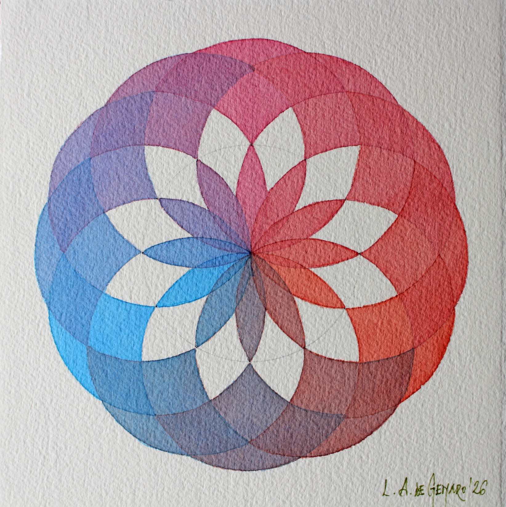 Produção de Aquarelas de pequeno formato de Luiz Alberto de Genaro, dedicada ao tema das "Rosáceas".