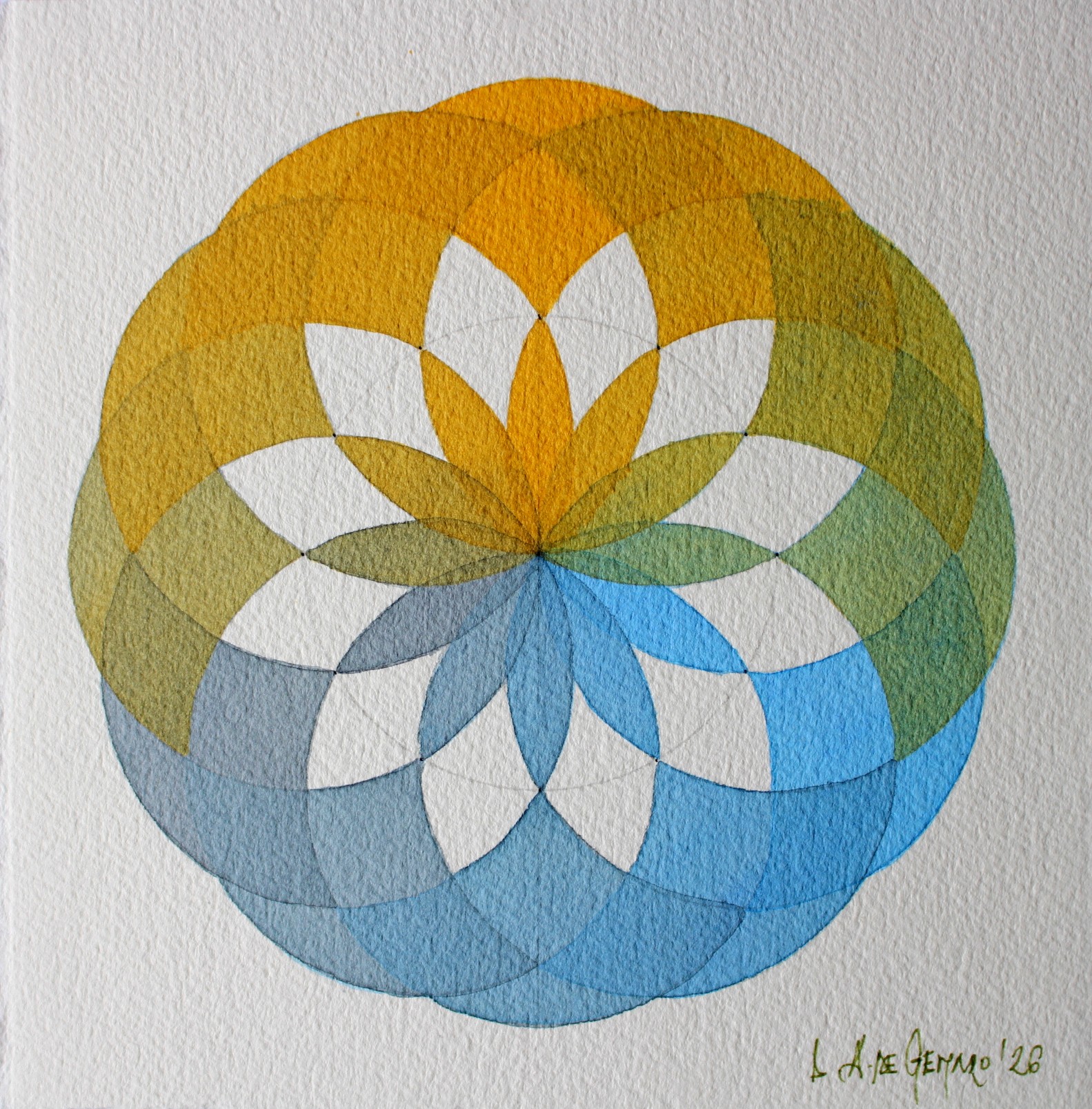 Produção de Aquarelas de pequeno formato de Luiz Alberto de Genaro, dedicada ao tema das "Rosáceas". - Imagem 10