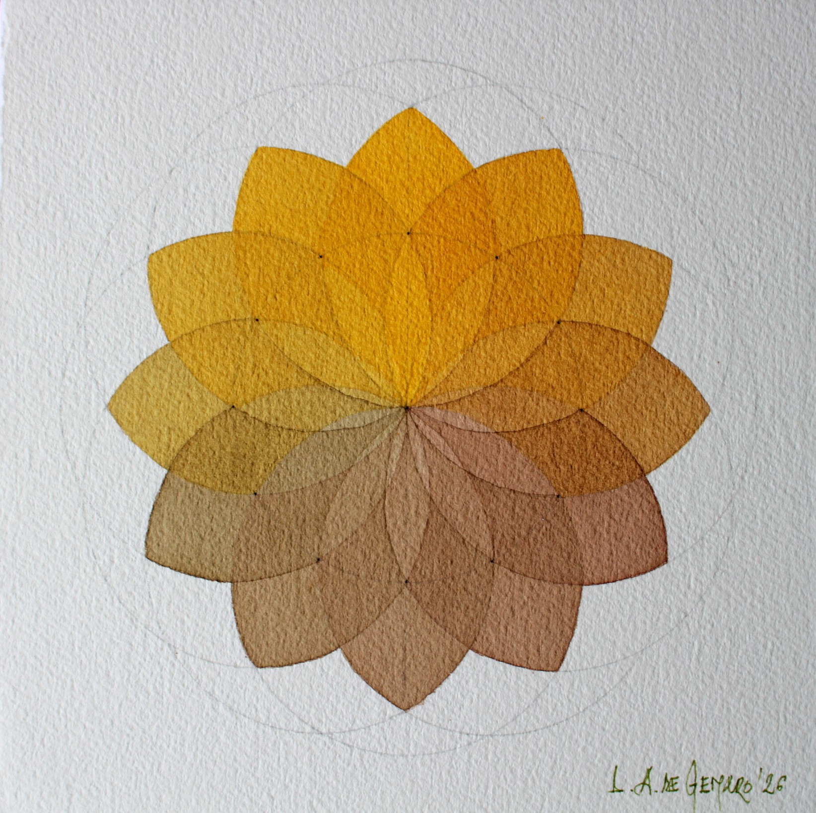Produção de Aquarelas de pequeno formato de Luiz Alberto de Genaro, dedicada ao tema das "Rosáceas". - Imagem 9