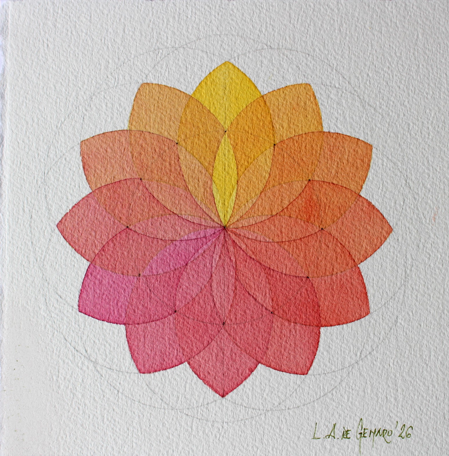 Produção de Aquarelas de pequeno formato de Luiz Alberto de Genaro, dedicada ao tema das "Rosáceas". - Imagem 4