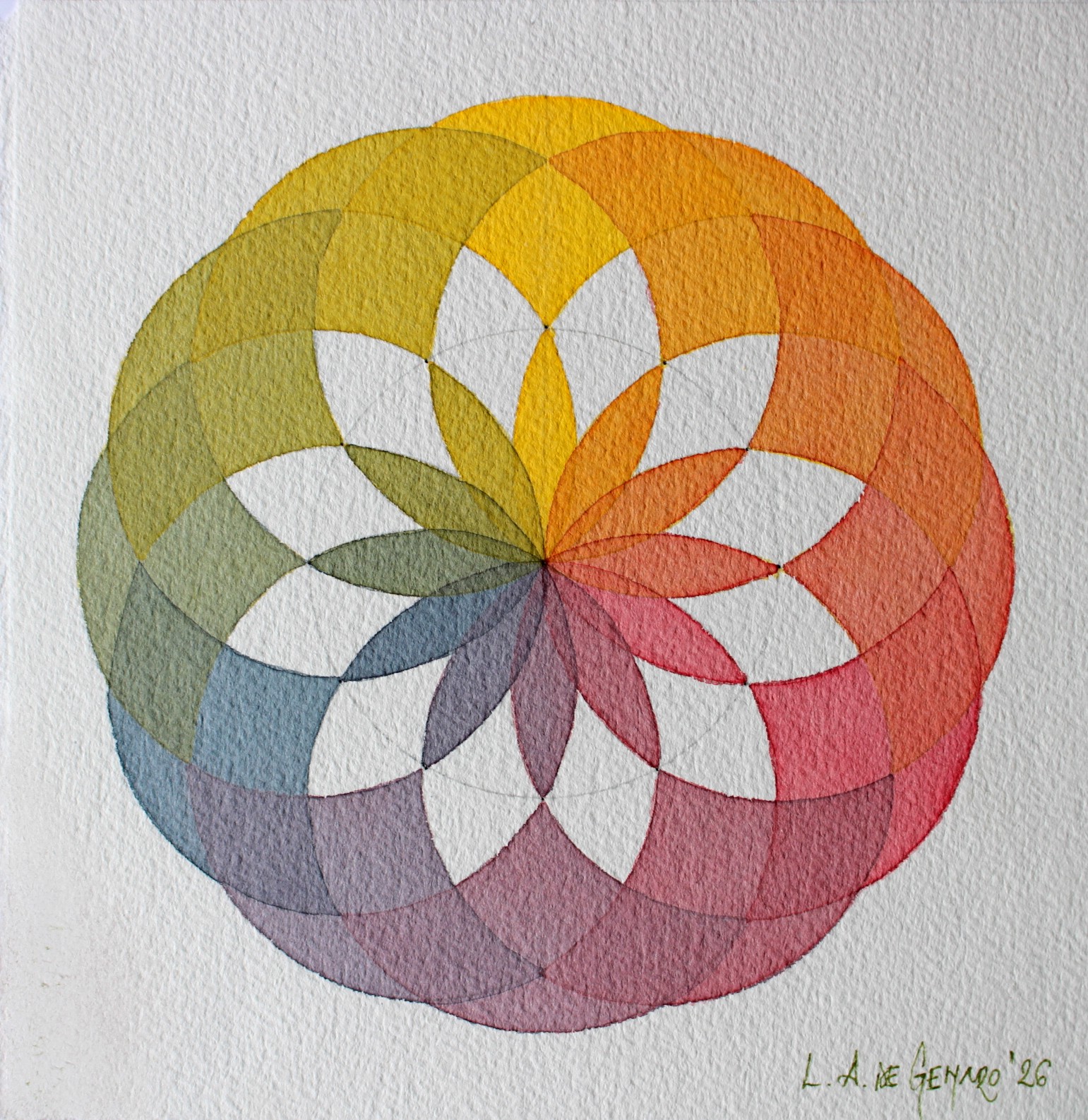 Produção de Aquarelas de pequeno formato de Luiz Alberto de Genaro, dedicada ao tema das "Rosáceas". - Imagem 5