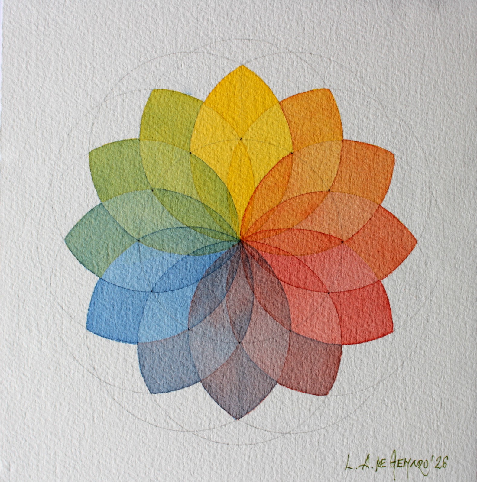 Produção de Aquarelas de pequeno formato de Luiz Alberto de Genaro, dedicada ao tema das "Rosáceas". - Imagem 6