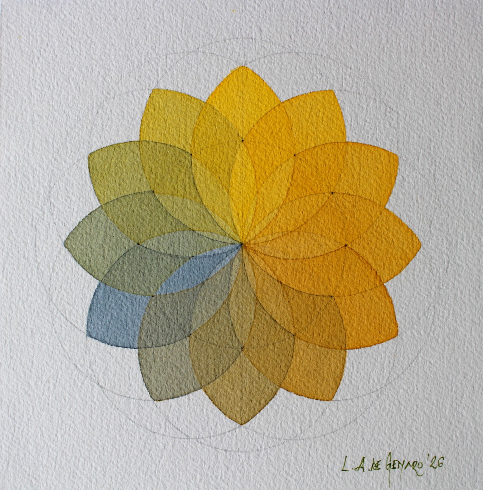 Produção de Aquarelas de pequeno formato de Luiz Alberto de Genaro, dedicada ao tema das "Rosáceas". - Imagem 7