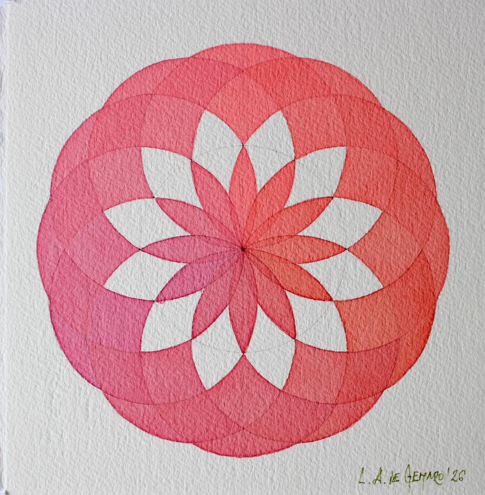 Produção de Aquarelas de pequeno formato de Luiz Alberto de Genaro, dedicada ao tema das "Rosáceas". - Imagem 18