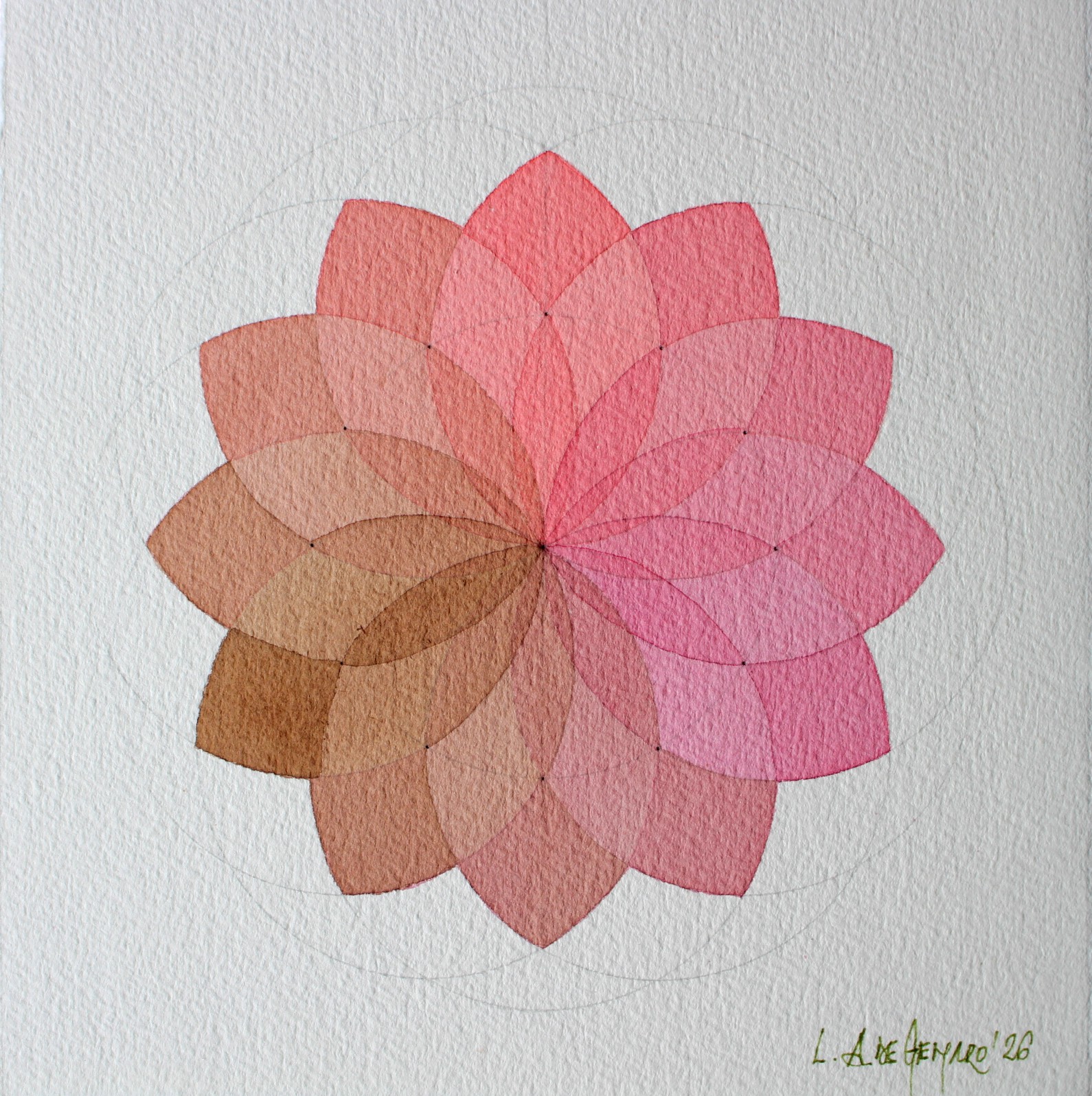 Produção de Aquarelas de pequeno formato de Luiz Alberto de Genaro, dedicada ao tema das "Rosáceas". - Imagem 21