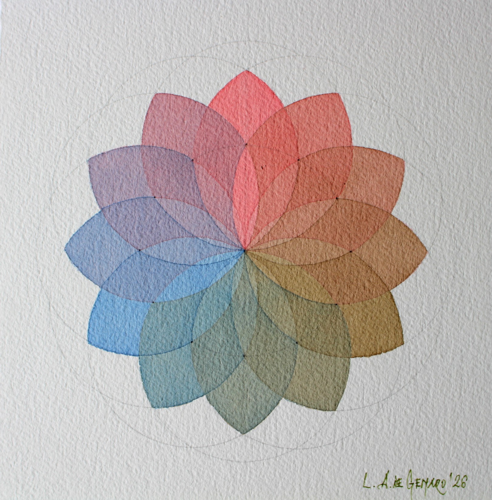 Produção de Aquarelas de pequeno formato de Luiz Alberto de Genaro, dedicada ao tema das "Rosáceas". - Imagem 20